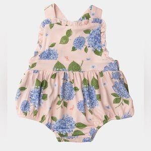 Angel Dear bamboo bubble Hydrangea Ruffle Romper baby toddler girl floral print